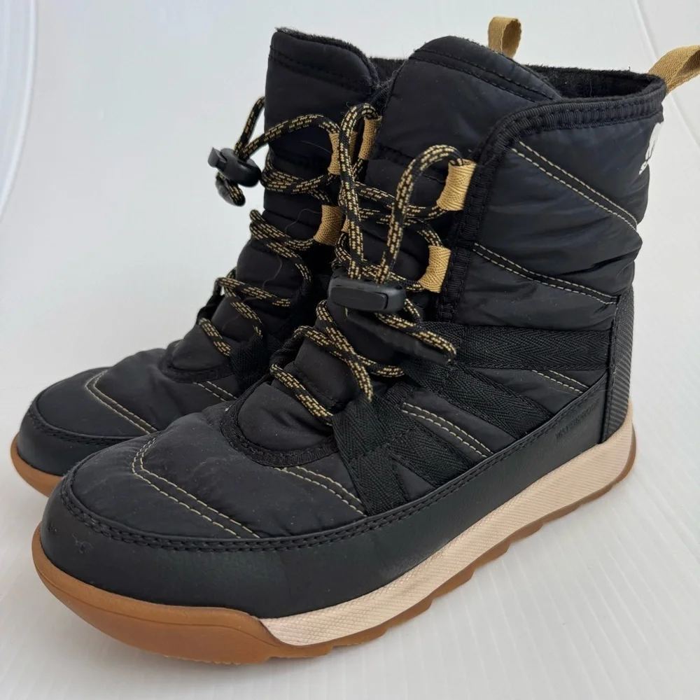 Sorel Black and Tan Kids Boots
